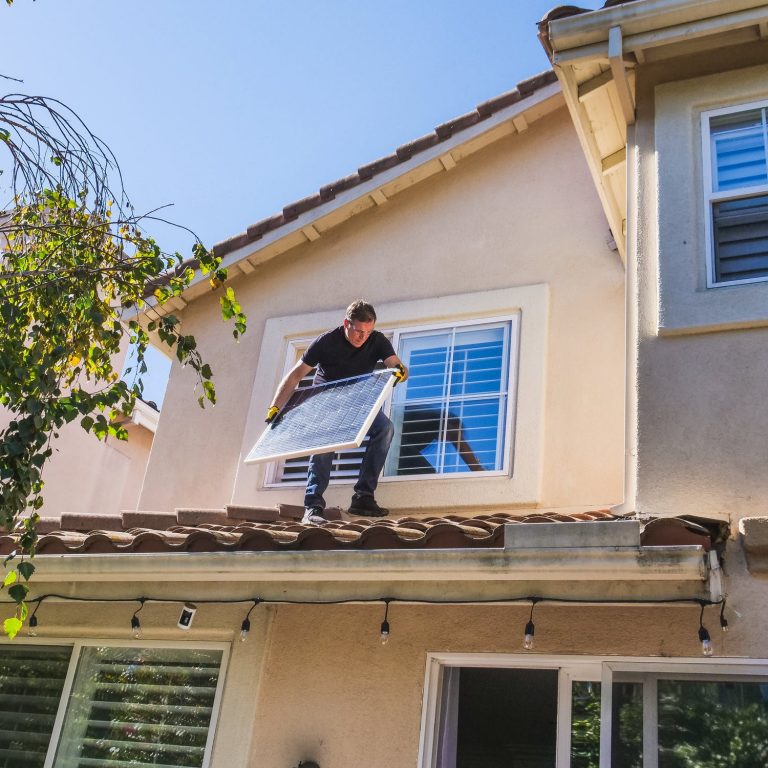 installing solar panel installing solar panel